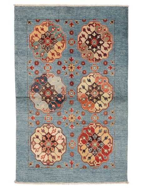  Orientalischer Kazak Fine Teppich 100X154 Dunkeltürkis/Braun Wolle, Afghanistan Carpetvista