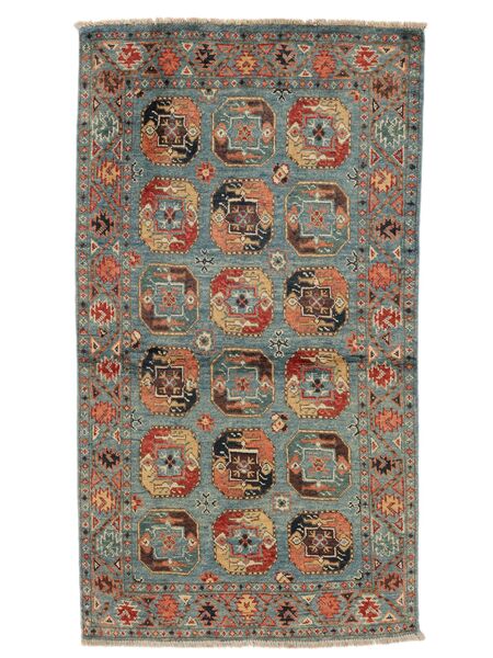 86X151 Tapete Kazak Fine Oriental Castanho/Verde Escuro (Lã, Afeganistão) Carpetvista