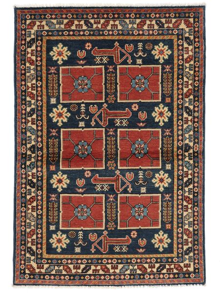 104X151 絨毯 オリエンタル カザック Fine ブラック/茶色 (ウール, アフガニスタン) Carpetvista