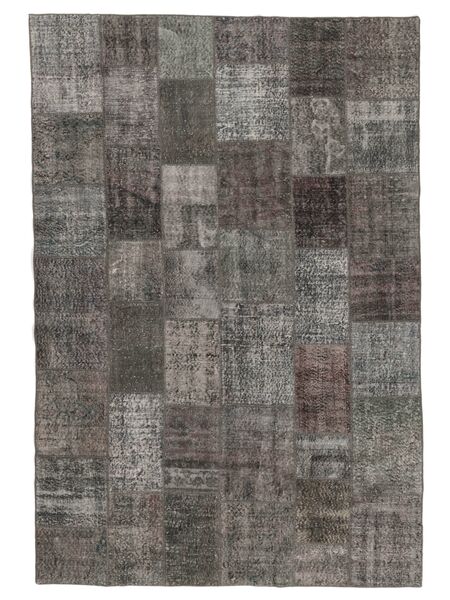 198X298 絨毯 Patchwork - Turkiet モダン 茶色/ブラック (ウール, トルコ) Carpetvista
