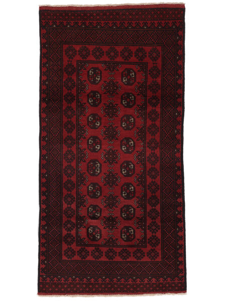  96X194 Medaillon Klein Afghan Fine Teppich Wolle, Carpetvista