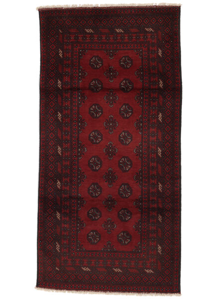 101X206 Alfombra Oriental Afghan Fine Negro/Rojo Oscuro (Lana, Afganistán) Carpetvista