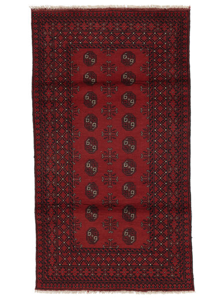 102X185 Tappeto Afghan Fine Orientale Nero/Rosso Scuro (Lana, Afghanistan) Carpetvista