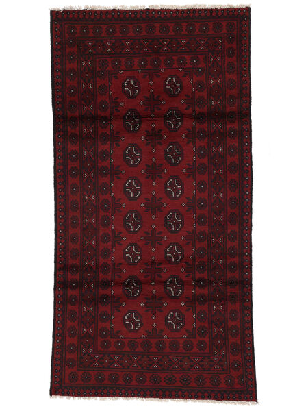  93X186 Medallion Small Afghan Fine Rug Wool, Carpetvista