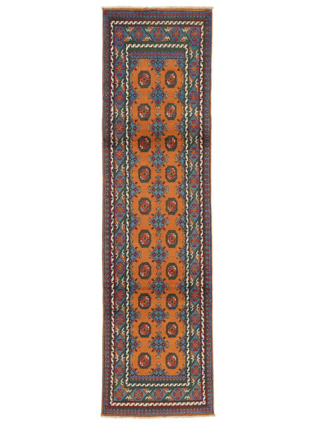76X280 Afghan Fine Colour Teppich Orientalischer Läufer Schwarz/Dunkelrot (Wolle, Afghanistan) Carpetvista