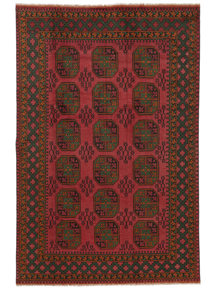  Afghan Fine Colour Covor 193X291 Lână Negru/Dark Red Carpetvista