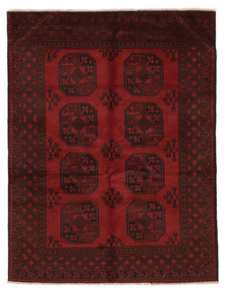 絨毯 オリエンタル アフガン Fine 148X194 ブラック/ダークレッド (ウール, アフガニスタン)