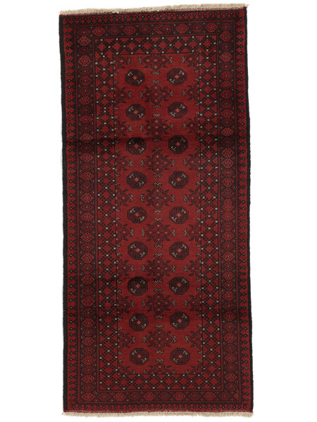  86X188 Afghan Fine Matot Käytävämatto Matto Musta/Tummanpunainen Afganistan Carpetvista