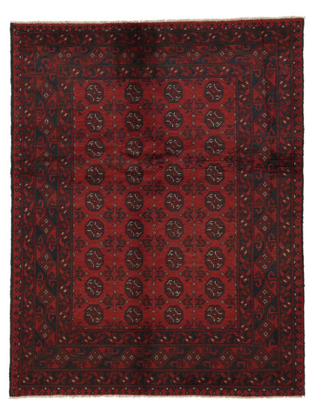 絨毯 オリエンタル アフガン Fine 147X189 ブラック/ダークレッド (ウール, アフガニスタン)