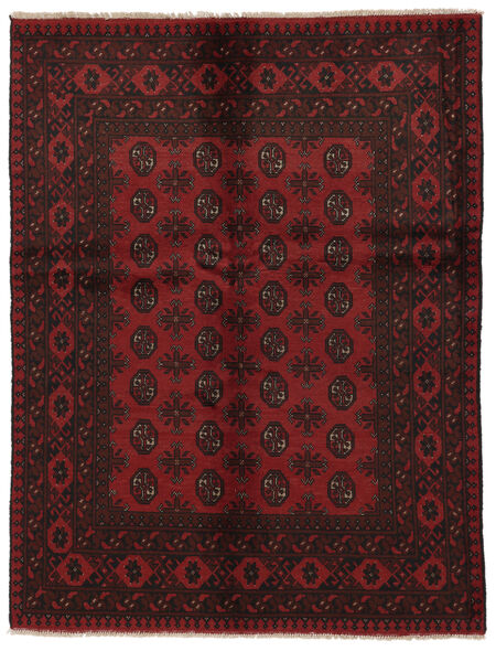 Χαλι Ανατολής Afghan Fine 147X193 Μαύρα/Σκούρο Κόκκινο (Μαλλί, Αφγανικά)