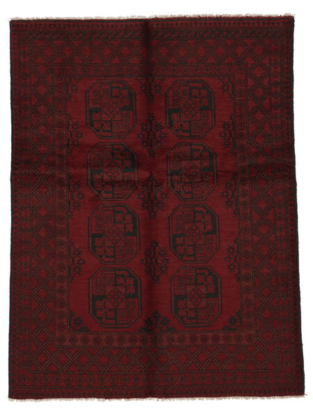 145X194 Afghan Fine Teppich Orientalischer Schwarz (Wolle, Afghanistan) Carpetvista