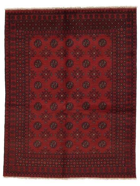  152X196 Afghan Fine Teppe Svart/Mørk Rød Afghanistan Carpetvista
