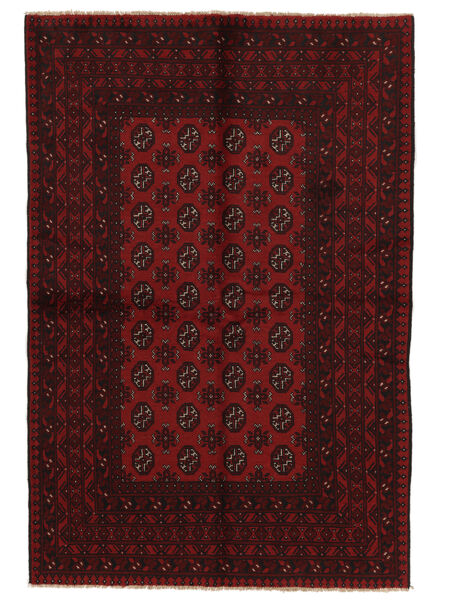 Tappeto Afghan Fine 160X243 Nero/Rosso Scuro (Lana, Afghanistan)