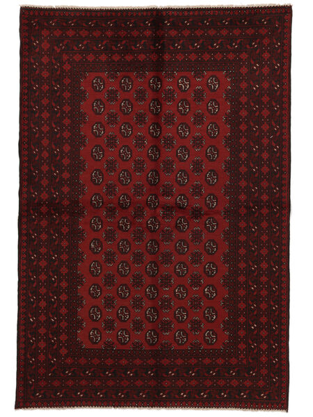  Afghan Fine Tæppe 164X242 Sort/Mørkerød Carpetvista