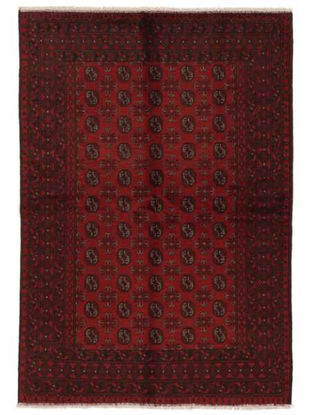  Afghan Fine Teppich 162X234 Schwarz/Dunkelrot Carpetvista
