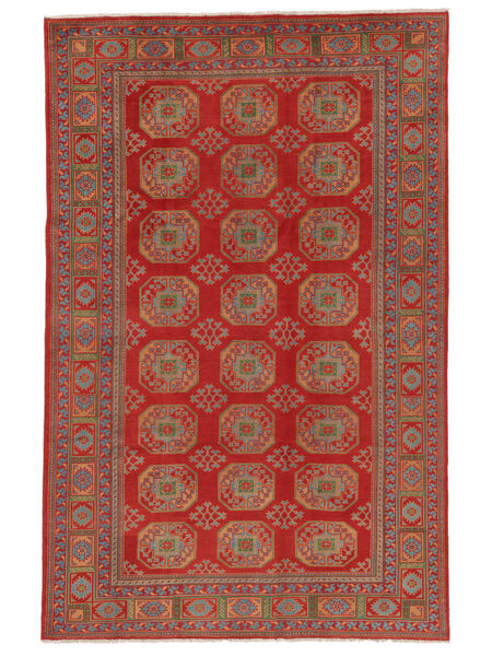 絨毯 オリエンタル アフガン Fine Colour 197X306 ダークレッド/茶色 (ウール, アフガニスタン)