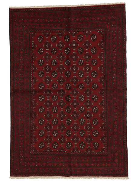 Χαλι Afghan Fine 162X240 Μαύρα/Σκούρο Κόκκινο (Μαλλί, Αφγανικά)