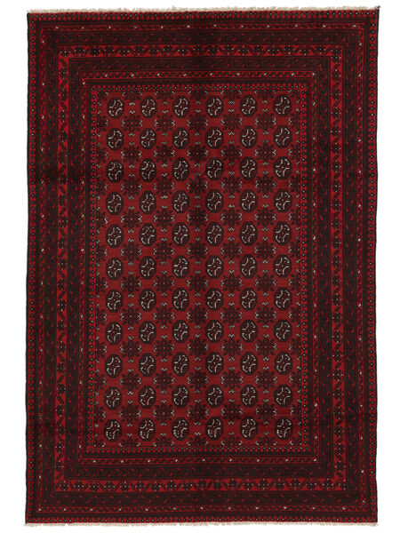  Afghan Fine Tæppe 171X254 Sort/Mørkerød Carpetvista