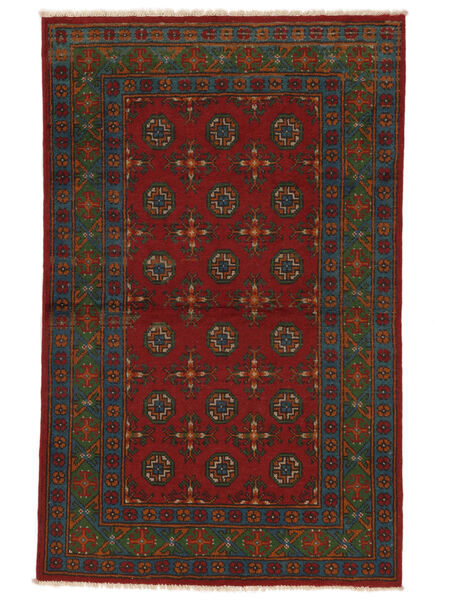  Afghan Fine Colour Teppich 96X152 Schwarz/Dunkelrot Carpetvista