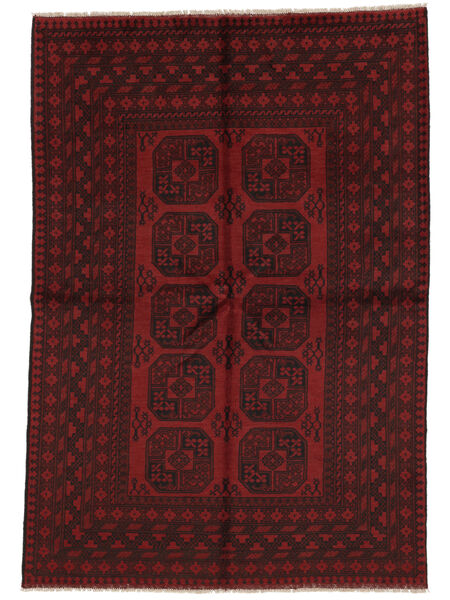 Tappeto Afghan Fine 163X236 Nero/Rosso Scuro (Lana, Afghanistan)
