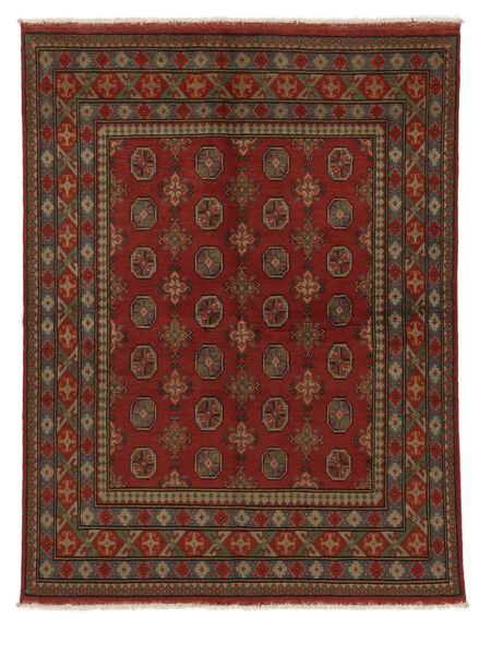 Afghan Fine Colour Teppich 148X193 Schwarz/Dunkelrot Wolle, Afghanistan Carpetvista