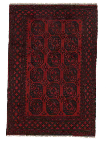  Afghan Fine Vloerkleed 194X291 Zwart/Donkerrood Carpetvista