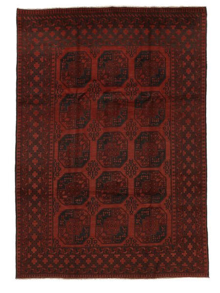 200X292 Χαλι Afghan Fine Ανατολής Μαύρα/Σκούρο Κόκκινο (Μαλλί, Αφγανικά) Carpetvista