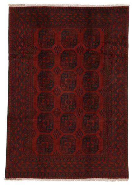 192X281 Afghan Fine Matta Orientalisk Svart (Ull, Afghanistan) Carpetvista