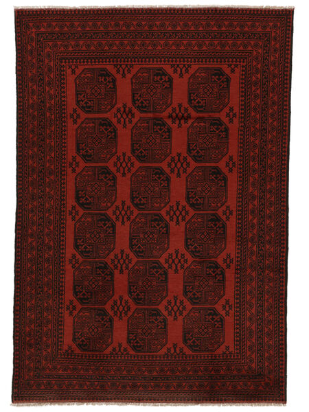 203X295 Tapis Afghan Fine D'orient Noir/Rouge Foncé (Laine, Afghanistan) Carpetvista