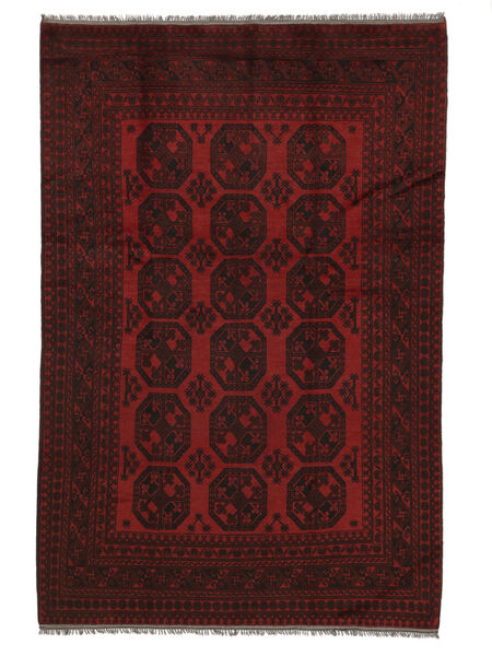 193X292 Tapis Afghan Fine D'orient Noir/Rouge Foncé (Laine, Afghanistan) Carpetvista