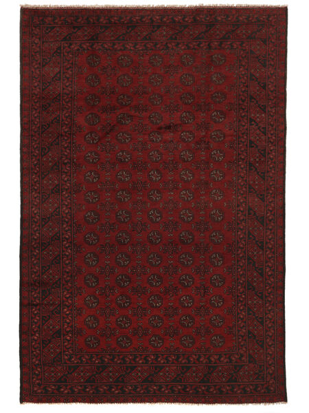 192X285 絨毯 オリエンタル アフガン Fine ブラック/ダークレッド (ウール, アフガニスタン) Carpetvista