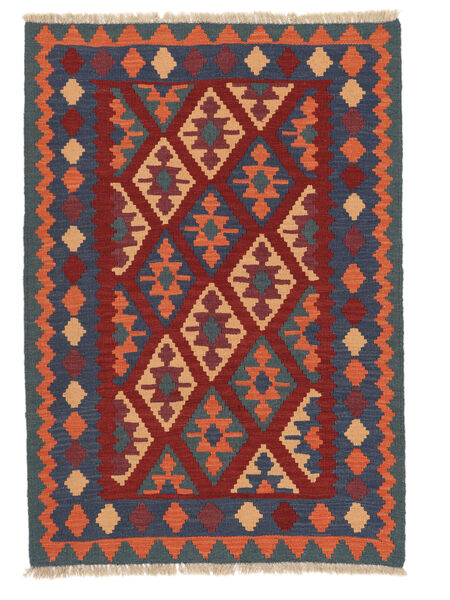 Kelim Ghashghai Teppich 104X151 Schwarz/Dunkelrot Persien/Iran Carpetvista