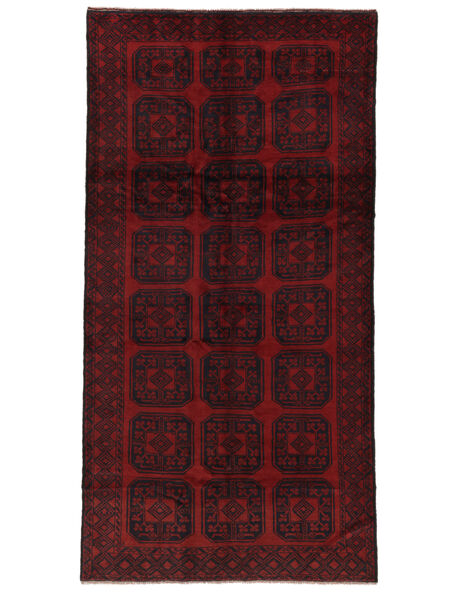 絨毯 オリエンタル バルーチ 145X285 ブラック/ダークレッド (ウール, アフガニスタン)