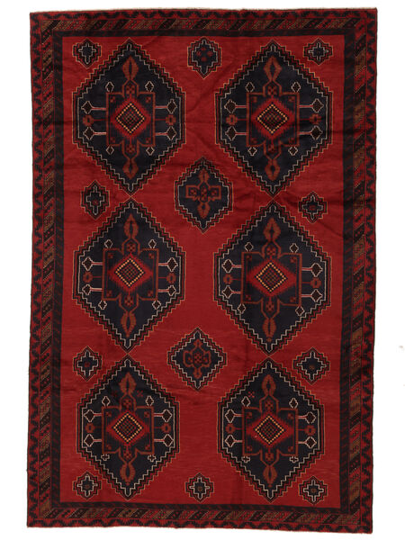 Tappeto Beluch 212X320 Nero/Rosso Scuro (Lana, Afghanistan)