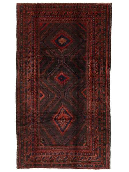 190X330 絨毯 バルーチ オリエンタル ブラック/ダークレッド (ウール, アフガニスタン) Carpetvista