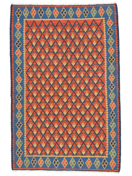 Tappeto Orientale Kilim Senneh Fine 101X154 Blu Scuro/Rosso (Lana, Persia/Iran)