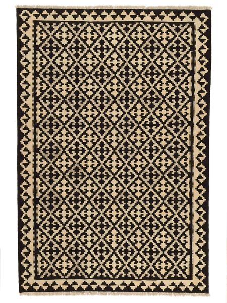 絨毯 オリエンタル キリム カシュガイ 206X305 ブラック/オレンジ ( ペルシャ/イラン)
