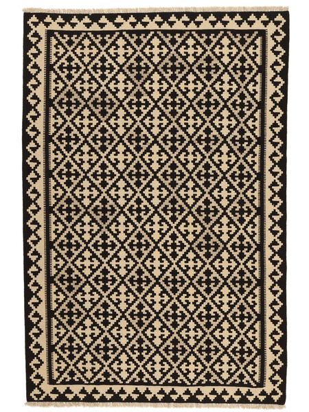 205X306 絨毯 オリエンタル キリム カシュガイ ブラック/オレンジ ( ペルシャ/イラン) Carpetvista