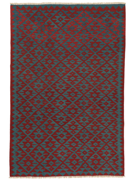 201X300 Kelim Ghashghai Teppich Orientalischer Schwarz/Dunkelrot ( Persien/Iran) Carpetvista