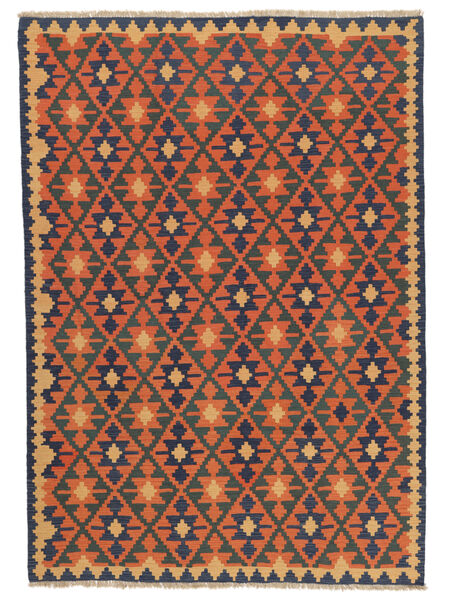  Orientalischer Kelim Ghashghai Teppich 207X292 Schwarz/Rot Persien/Iran Carpetvista