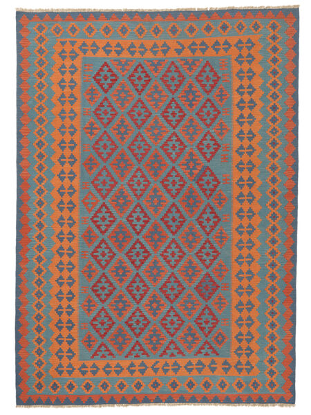253X353 絨毯 キリム カシュガイ オリエンタル ダークレッド/ダークターコイズ 大きな (ペルシャ/イラン) Carpetvista