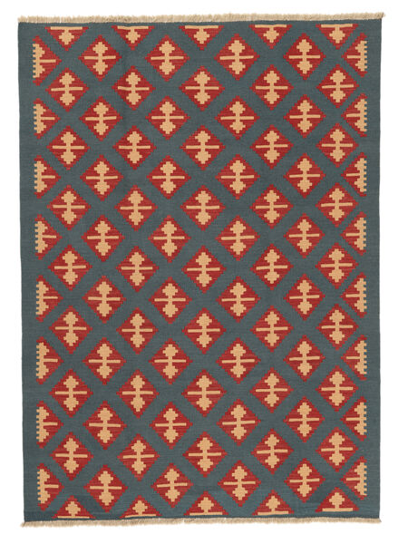 175X242 絨毯 オリエンタル キリム カシュガイ ブラック/ダークレッド ( ペルシャ/イラン) Carpetvista