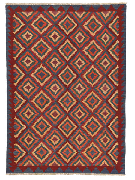 175X247 Tappeto Kilim Ghashghai Orientale Rosso Scuro/Nero (Persia/Iran) Carpetvista