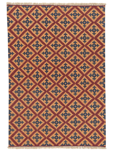 127X185 Tappeto Kilim Ghashghai Orientale Rosso Scuro/Arancione (Persia/Iran) Carpetvista