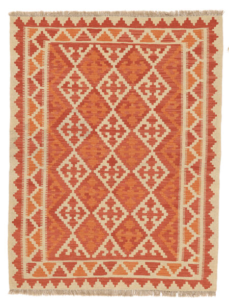 150X195 Tappeto Kilim Ghashghai Orientale Arancione/Rosso Scuro (Persia/Iran) Carpetvista