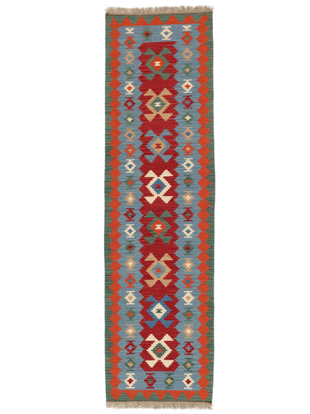 絨毯 キリム カシュガイ 83X298 廊下 カーペット ダークレッド/ブラック ( ペルシャ/イラン)