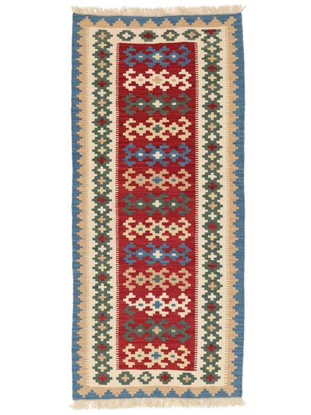 Dywan Orientalny Kilim Kaszkaj 85X190 Chodnikowy Ciemnoczerwony/Pomarańczowy ( Persja/Iran)