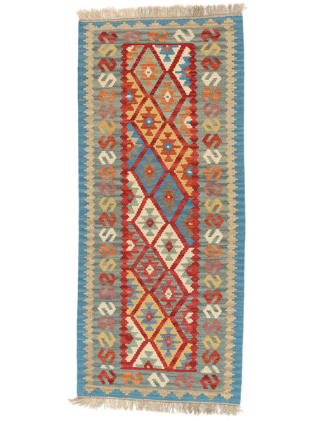 83X195 Tapis D'orient Kilim Ghashghaï De Couloir Rouge Foncé/Orange ( Perse/Iran) Carpetvista