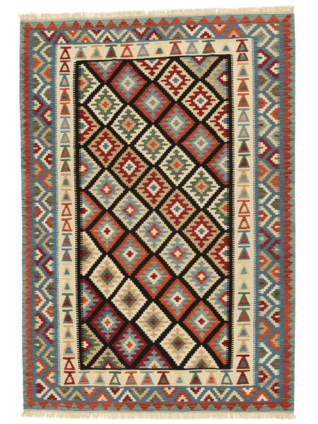 205X295 絨毯 キリム カシュガイ オリエンタル 茶色/グリーン (ペルシャ/イラン) Carpetvista