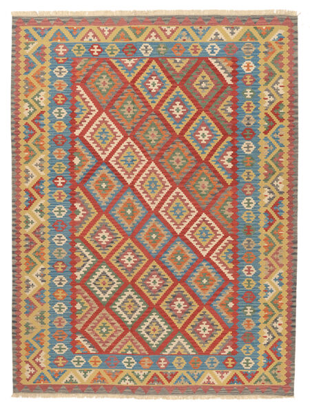  Orientalsk Kelim Ghashghai Teppe 267X350 Oransje/Mørk Rød Stort Persia/Iran Carpetvista